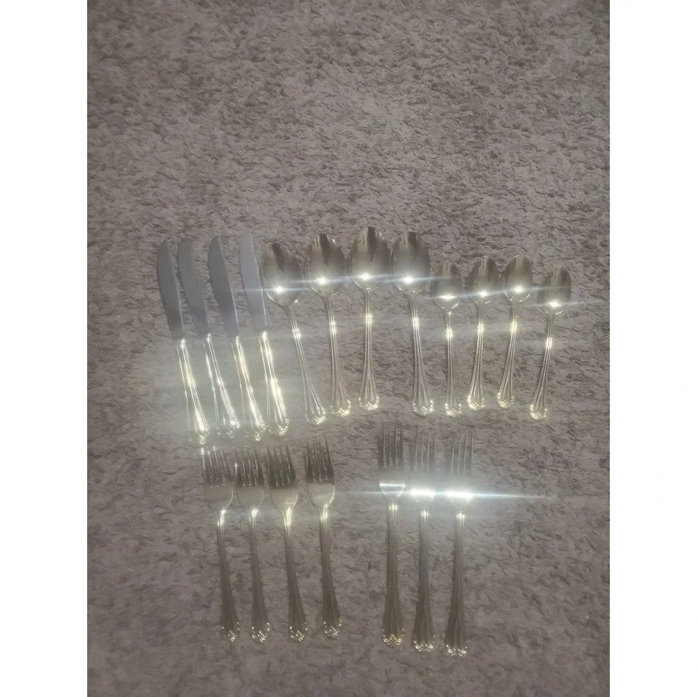 Hampton Silversmiths Flatware 247 Gold Set Stainless Steel 19 Pieces READ